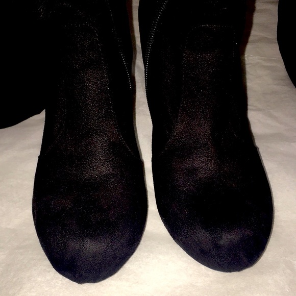 Anna Michelle Stiletto soft black almond toe zip over the knee cuff boot 29 EUC - Picture 7 of 17